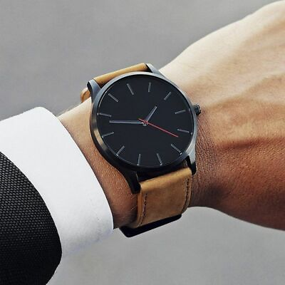 #ad Luxury Men Wristwatch Quartz Watch Army Sports Military Artificial Leather Band