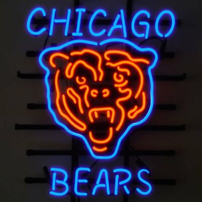 #ad New Chicago Bears Bear Neon Light Sign 20quot;x16quot; Beer Cave Gift Lamp