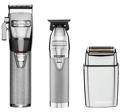 #ad BaByliss PRO Silver FX Metal Hair Clipper Trimmer Shaver Combo SET BRAND NEW