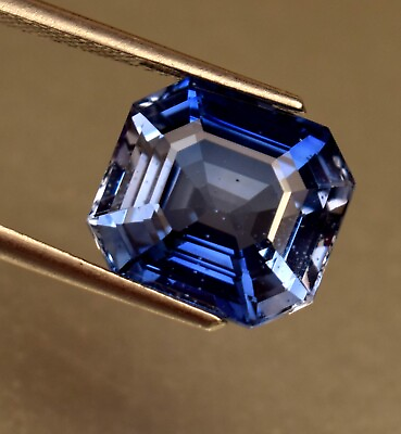 #ad Blue Corundum Sapphire Emerald Cut 10.70 Ct Certified Loose Gemstone For Ring