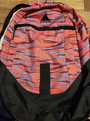 #ad Adidas Backpack Rainbow Neon Stripes Black Pink Girls