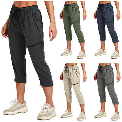 #ad Women#x27;s Capri Pants Casual Hiking Quick Dry Lightweight Stretch Cropped Joggers