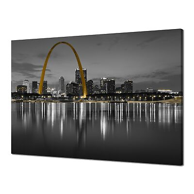 #ad St. Louis Canvas Wall Art Missouri St. Louis Arch Wall Decor Missouri Black a...