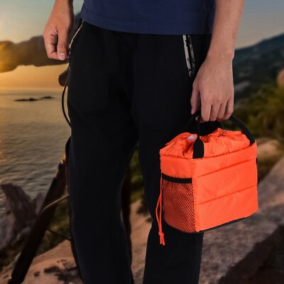 #ad Waterproof Insert Partition Camera Bag Shockproof Padded Divider Case Orange BEA