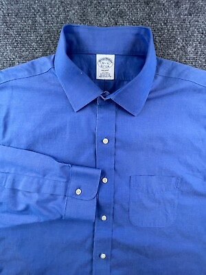 #ad Brooks Brothers Button Up Shirt Dress Shirt Cotton Blue Regent 16.5 32 Spread