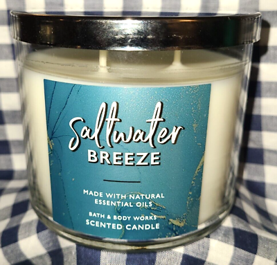 #ad ALL NEW Saltwater Breeze 3 Wick Candle 25 45 burn hour 14.5 oz Bath amp; Body Works