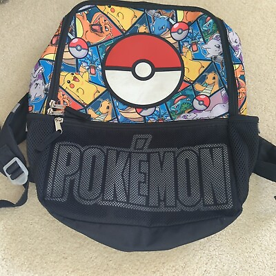 #ad Pokémon Backpack Travel School Book Bag Mesh Pockets