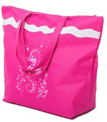 #ad Beach Bag Beach Bags for Women Large Waterproof Beach Seahorse Dark Pink