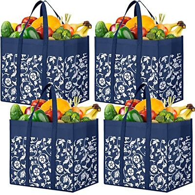#ad WOWBOX Reusable Grocery Bags Foldable Tote Bags Bulk with Reinforced Handles ...