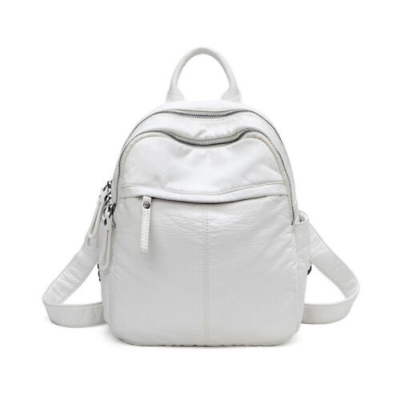#ad Soft Lambskin Leather Women#x27;s BackpackNew Shoulder School Bag Retro Travel Bags