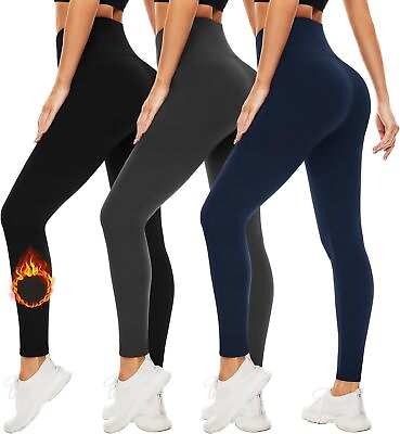 #ad FULLSOFT 3 Pack Leggings for Women Non See Through Workout High Waisted Tummy Co