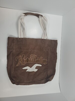 #ad Hollister Bag Logo Brown Tote Book
