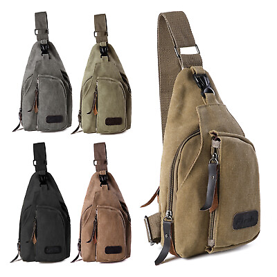 Mens Tactical Chest Bag Sling Crossbody Backpack Shoulder Pack Hiking Travel $9.99