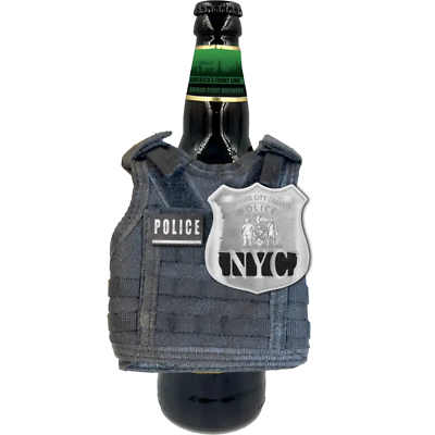 #ad New York City NYC Transit Police Tactical Beverage Bottle Can Cooler Vest with r