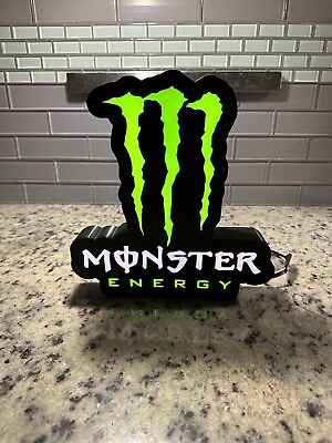 #ad Monster Inspired Light Box Neon Like Sign Energy Drink Motocross Super cross Bar