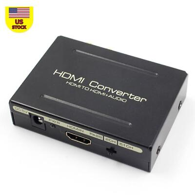 #ad 1080P HDMI To HDMISPDIF R L Analog Audio Output Converter Connecter Splitter