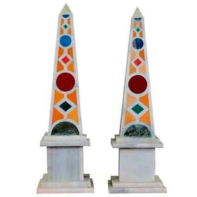 #ad White Marble Obelisk Handcrafted Designer Marble Showpiece Home Decorative