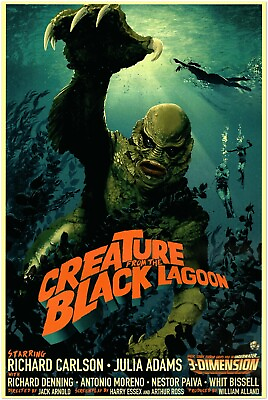 #ad Creature from the Black Lagoon Vintage Horror Movie Poster English