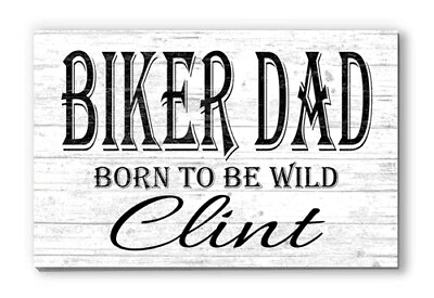 #ad Custom Biker Dad Motorcycle Rider Gift Rustic Wooden Sign For Father#x27;s Day Gift