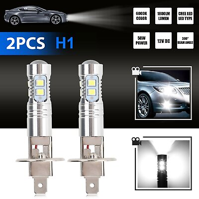 #ad 2Pcs Super Bright H1 LED Fog Driving Light Bulbs Conversion Kit DRL 6000K White