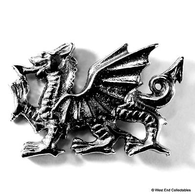 #ad Welsh Dragon Pewter Pin Brooch Badge UK Made Wales Cymru Y Ddraig Goch