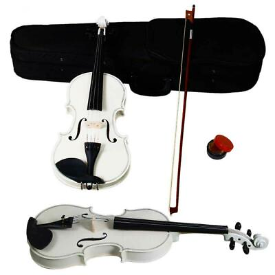 #ad 4 4 Full Size Acoustic Violin Fiddle Set with Case Bow Rosin for Student Adult