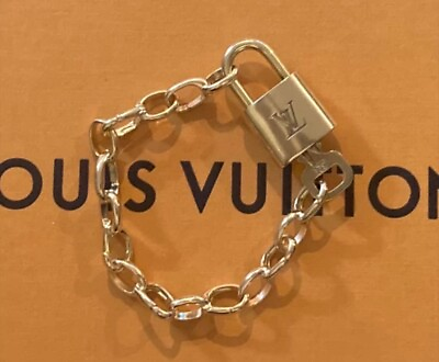 Vintage LOUIS VUITTON BRASS PADLOCK on Bracelet 