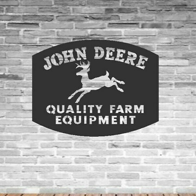 #ad New John Deere Farm Equipment Metal Sign Art Vintage Style Man Cave Tractor Gift