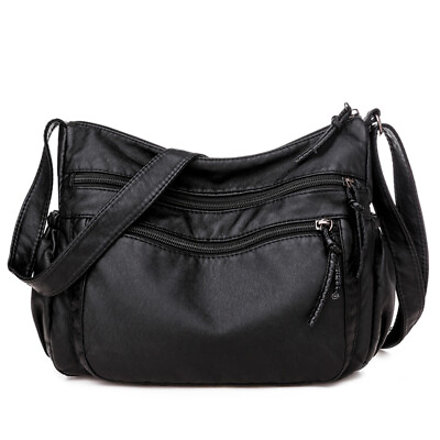 #ad Soft Womens Cross Body Shoulder Bag PU Leather Lightweight Handbag Tote Purse