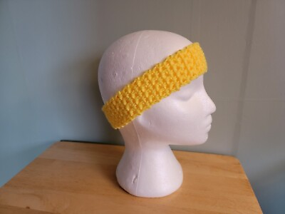 #ad Crochet Headband Handmade Acrylic Yarn Hairband Stretch Makeup Spa Exercise