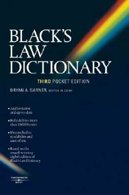#ad Black#x27;s Law Dictionary Pocket 3rd Edition Paperback GOOD