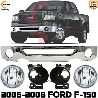 #ad Front Bumper Chrome amp; Fog Lights Assembly For 2006 2008 Ford F 150