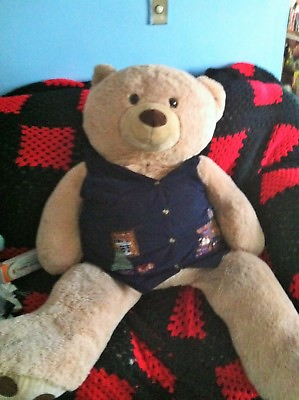 #ad GIANT TEDDY BEAR REAL RARE JUMBO FRIENDLY 4 FEET Stuffed Animal