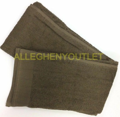 #ad Qty 1 USGI Military 100% Cotton Bath Towel 24x50quot; Brown VGC