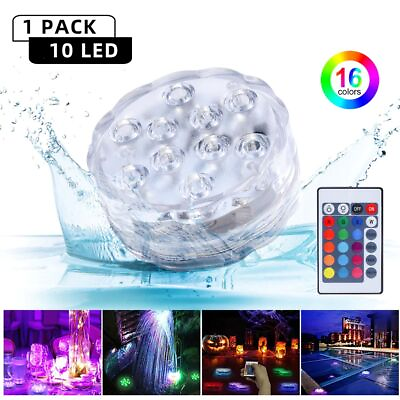 #ad RGB Remote Controlled Submersible 10LED Light Color Changing Battery Operated