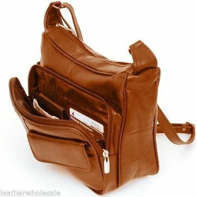 Women#x27;s Leather Organizer Purse Shoulder Bag Multiple Pockets Cross Body Handbag $31.99
