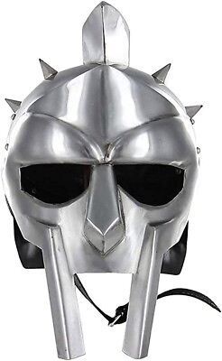 #ad Maximus Roman Spiked Gladiator Armor Steel Helmet with Adjustable Strap
