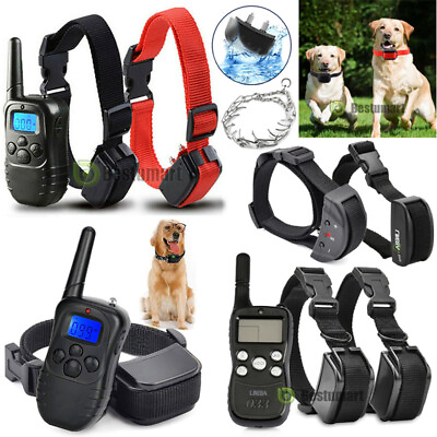 #ad Pet Dog Training Shock Vibration Collar w Remote Control For S M L XL 1 3 Dog