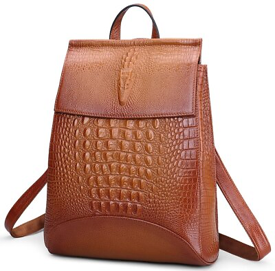 #ad Women Real Leather Backpack Shoulder Bag