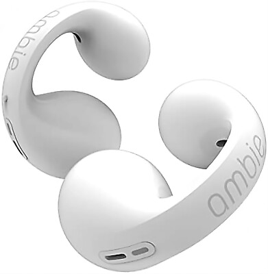 #ad AMBIE Sound Earcuffs Wireless Bluetooth Earbuds Ear Headset Headphones WHITE 🔥