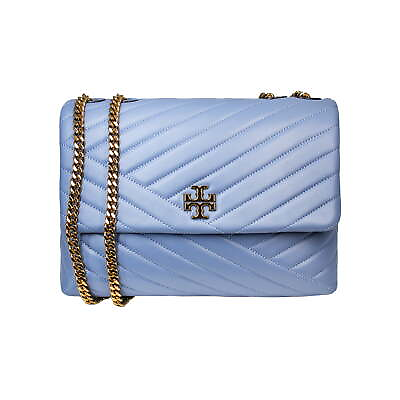 #ad Tory Burch Kira Chevron Convertible Crossbody Quilted Leather Shoulder Bag Blue