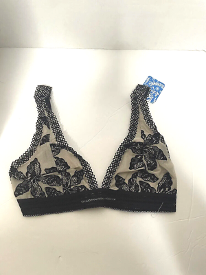 #ad Free People Intimately Alia Bralette Black Combo Floral Lace Size Extra Small