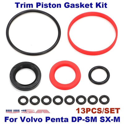 #ad For Volvo Penta DP SM SX M Rebuild Cylinder Outdrive Trim Piston Seal Gasket Kit
