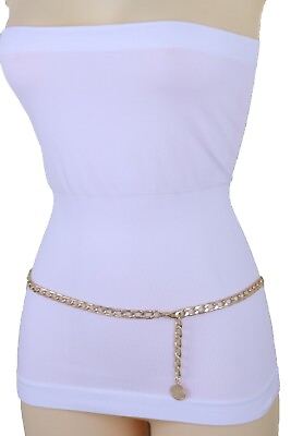 #ad Women Gold Metal Chain Arabian Style Fashion Waist Hip Belt Coin Charm M L XL