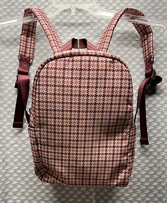 Women’s A New Day Mini Backpack Purse Pink Houndstooth