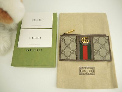#ad Pre owned Gucci Card Pocket Coin Case Ophidia GG Web GG Supreme Coin Purse