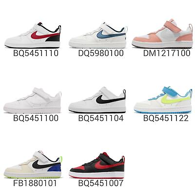 #ad Nike Court Borough Low 2 PSV Kid Preschool Strap Casual Shoes Sneakers Pick 1