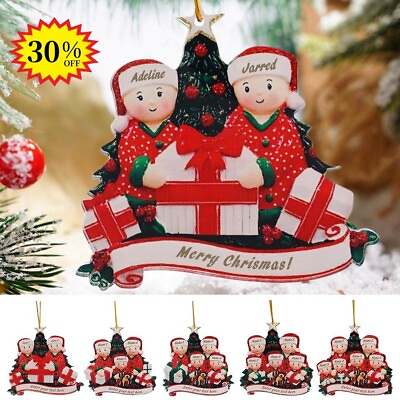 #ad Personalised Christmas Bauble Tree Decorations Family Sign Xmas Ornaments Gift