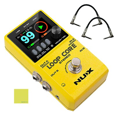 #ad NUX Loop Core Stereo Guitar Looper Pedal Bundle with 2x Strukture S6P48 Woven...