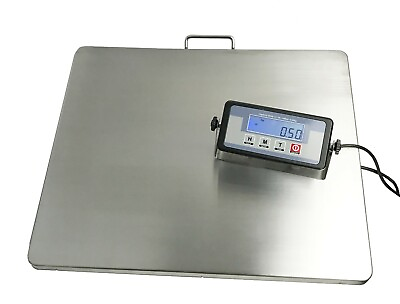 #ad EXTRA LARGE PLATFORM 400lb 22quot; x 18quot; STAINLESS STEEL Shipping Scale Postal Bench